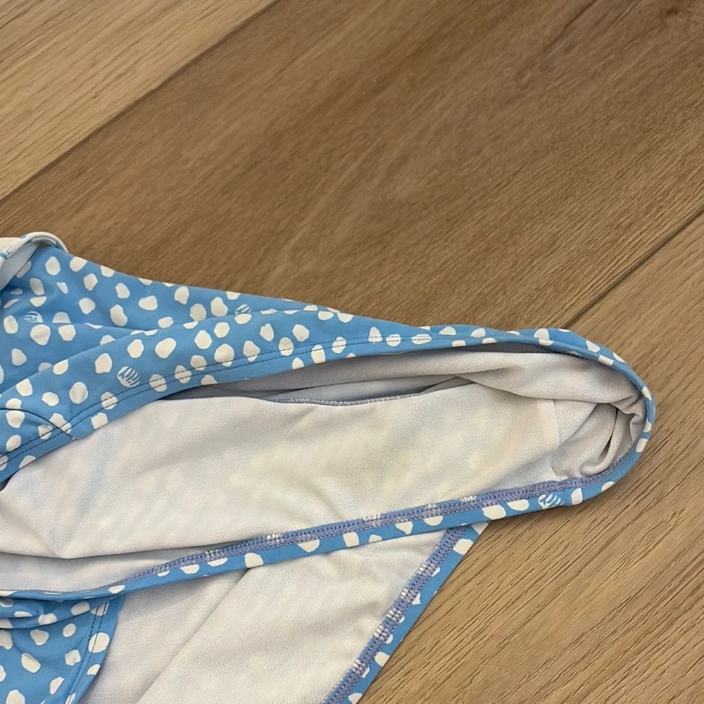 Lilly Pulitzer Malvie Blue and White Polka Dot Swimsuit Size 14 - Picture 6 of 7